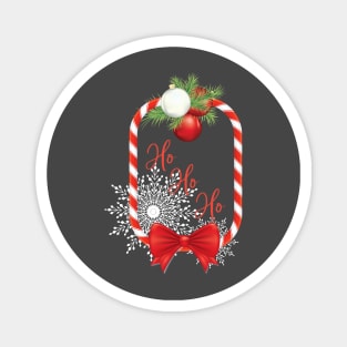 Candy Cane Ho Ho Ho Frame Magnet